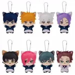 "Blue Lock" Plush Doll (10cm) Nagi Seishiro Bachira Meguru Chigiri Hyoma with Cat Ears Cotton Doll Keychain Pendant Gift
