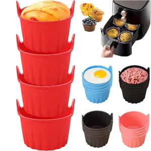 Thickened Double‑Ear Silicone Muffin Cups, Non‑Stick Baking Molds for Air Fryer & Steamer, Easy Release, Reusable & Dishwasher Safe for Baking & Healthy Meals