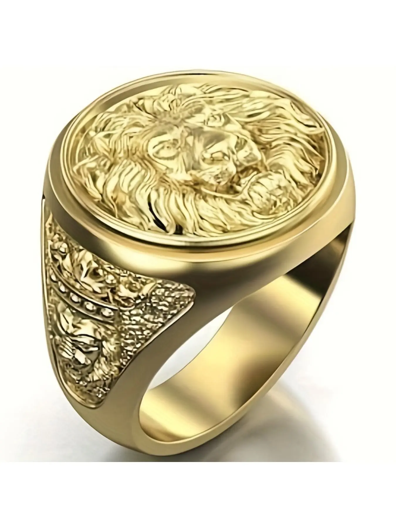 Men's Fashion Lion Pattern Ring, Elegant Wedding Engagement Party Jewelry Gift, Stylish Accessory for Special Occasions, Statement Rings, Engagement Wedding Bands