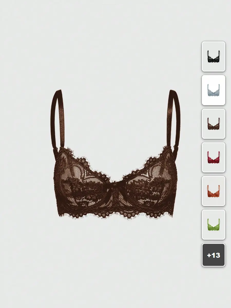 MEAUS Goth Lace Bralette Floral Underwire Triangle Cup Dark Academia Clubwear