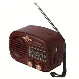 Easy-to-operate radio for seniors — M-Amazup vintage AM/FM/SW radio, Bluetooth MP3 player with large knobs, 1500 mAh battery, portable gift for elderly parents