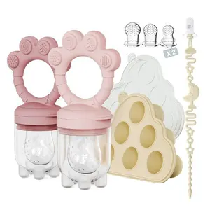 2 Pack Baby Fruit Food Feeder & Breastmilk Popsicle Molds – Baby Teethers, BPA Free, 2mm Holes to Prevent Choking, Teething Relief & Infant Food Introduction 3M+ Easter Gift