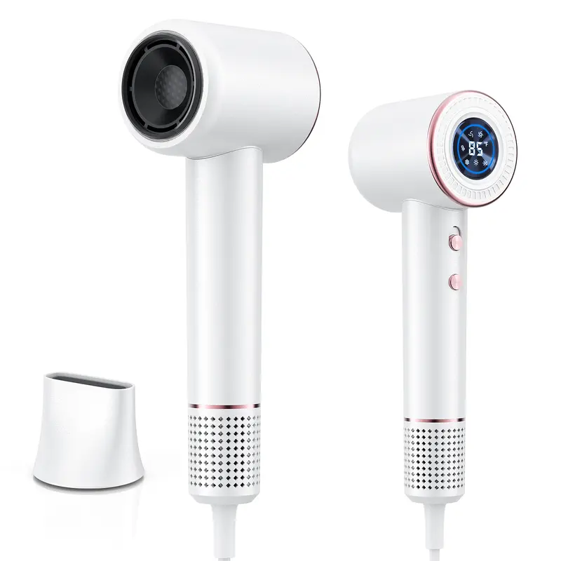 Hair Dryer - Ionic Blow Dryer with 110,000 RPM Brushless Motor for Fast Drying, 1500W 3Temps/2Speeds Negative Ions Dryer, Low Noise Thermo-Control Hairdryer with Magnetic Nozzle for Women Home Travel