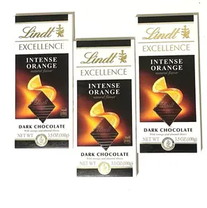 (3 Pack) Lindt Excellence Orange Dark Chocolate Candy Bar, 3.5 oz. Bar