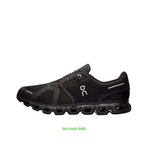 All-Black Lightweight Breathable Casual Running Shoes, Engineered Mesh Upper, Cloud Module Cushioning Midsole