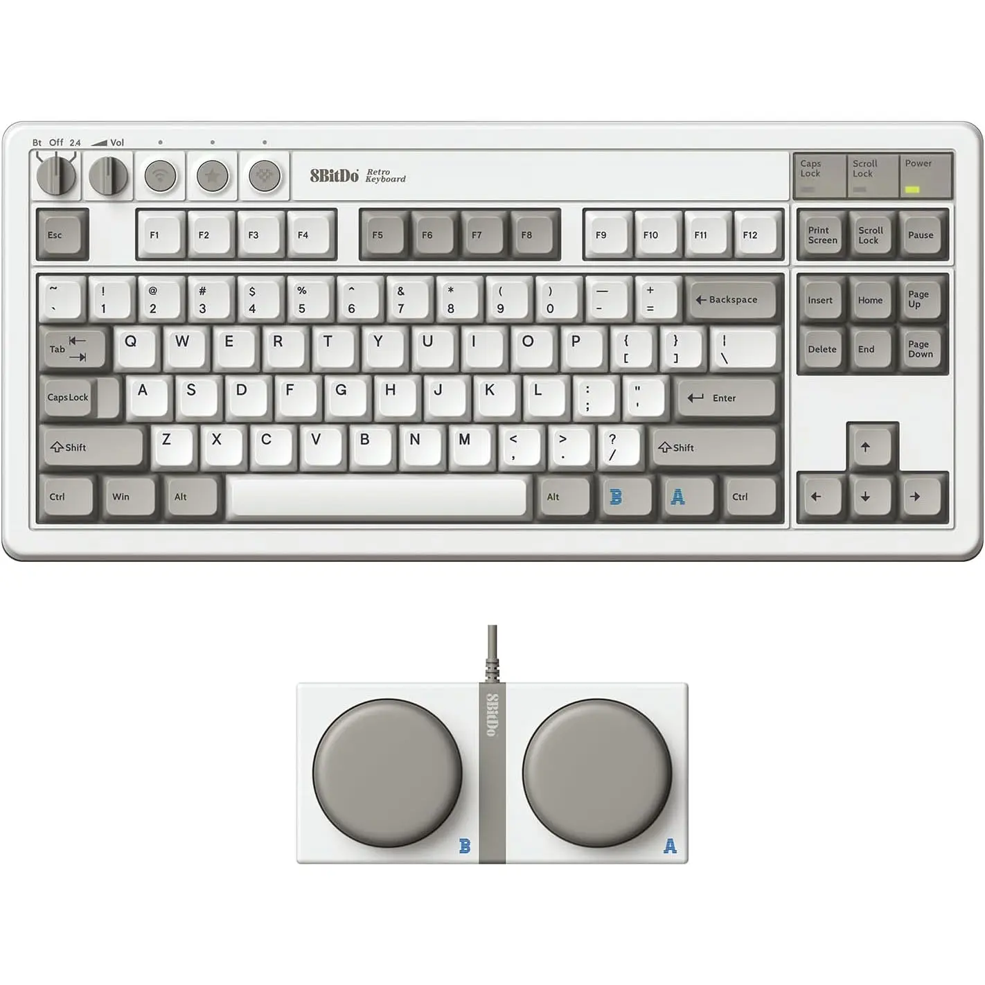 8BitDo Retro Wireless Gaming Mechanical Keyboard with Number Pad for Windows and Android - M Edition