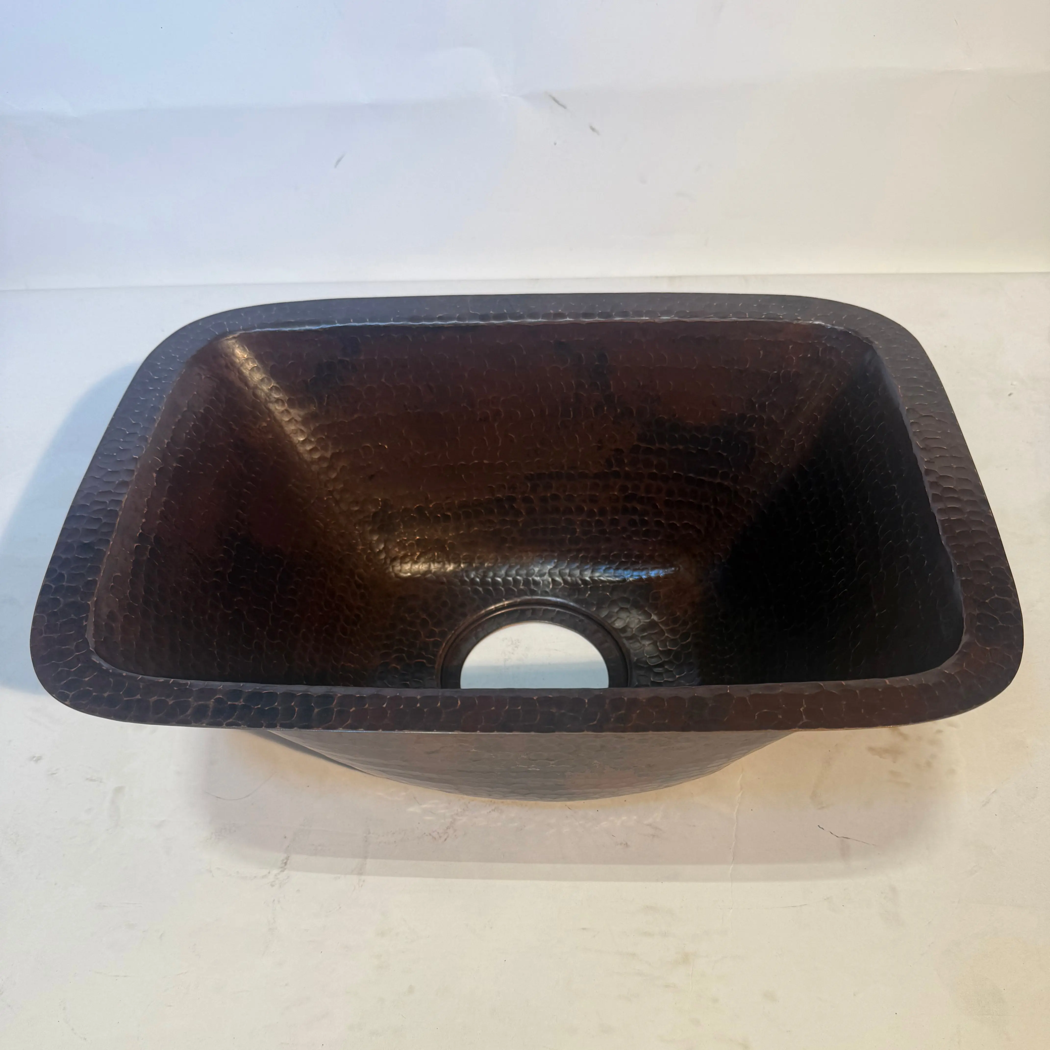 17" Rectangle Handcrafted Copper Bar Sink - Dark Brown (Final Sale)