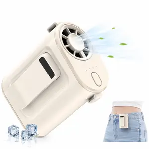 Portable Waist Clip Fan 5000mAh Rechargeable, 4-Speed Powerful Airflow, Clip-On Belt Fan, Lightweight Hands-Free Cooling Fan for Outdoor Work, Fishing, Camping & Travel Perfect Gift