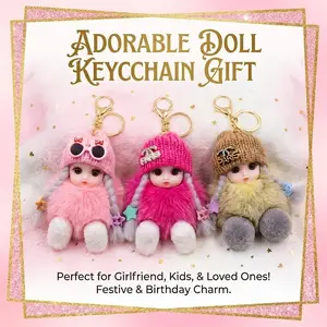 Keychains, stylish bag charms, cute dolls with big eyes, bag accessories, perfect as gifts