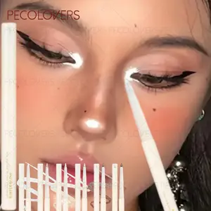 6pcs/ set Shiny Lying Silkworm Eyeliner Pencil Glitter Highlighter Eyeliner Eyeshadow Pen Long-lasting Waterproof Makeup, Suitable for Women's Gift, Longwear Eyeliner