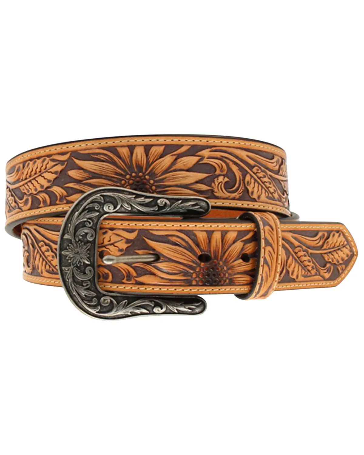 Nocona Women's Women'S Sunflower Tooled Leather Belt - N320001608