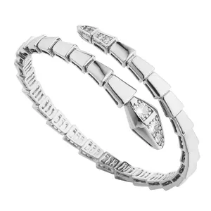 Adjustable Silver Plated Snake Bracelet for Women - Lightweight Brass Snake Chain Jewelry for Everyday Elegance and Evening Wear