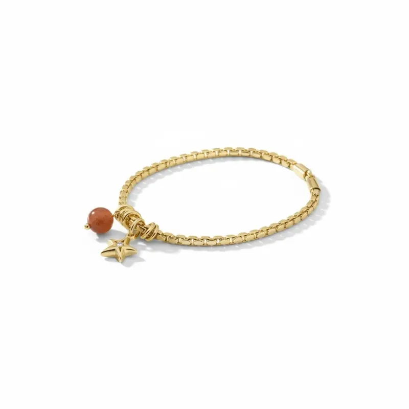 Brazalete Gold plated con piedra venturina