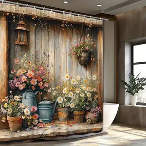 1pc  Magic Forest Shower Curtain, made of durable polyester material, available in multiple sizes, easy to care for, High Quality, includes hooks, machine washable, perfect for bathroom decor, comes with 12 hooks