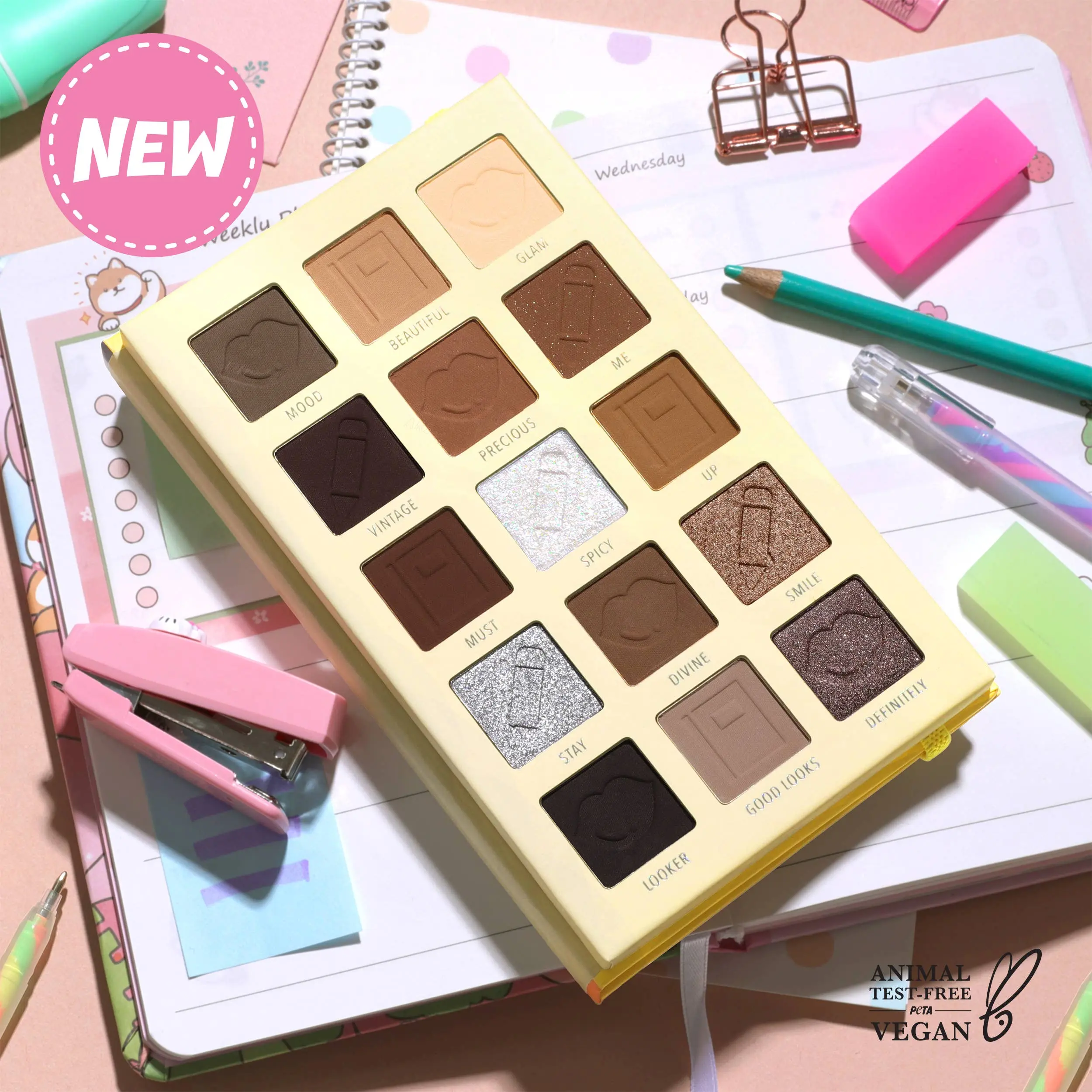 Vegan & Cruelty-Free Eyeshadow Palette - You Had Me at Makeup, 15 Warm Neutral Shades with Rich Buttery Pigment, Multiple Shades, Safe Ingredients for Everyday Glam