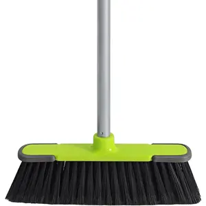 Green Indoor Broom 54" Long Handle House Broom for Floor Cleaning Sweeping Broom for Kitchen, Garage, Lobby, Patio and Garden