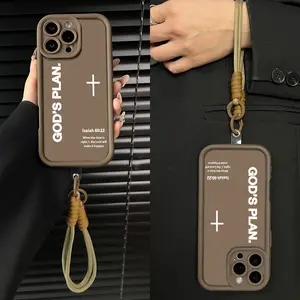 GOD'S PLAN Cross Isaiah for Phone Samsung Galaxy Case iPhone 17Pro Max Air 16 15Plus 14 13 12 11 XR XS S26 Ultra S25 S24 FE 23 22 21 Case, God's Gift, Faith, personality, Gradient, Protective Silicone Cover. Smartphone Cellphone Casing Screen Protector