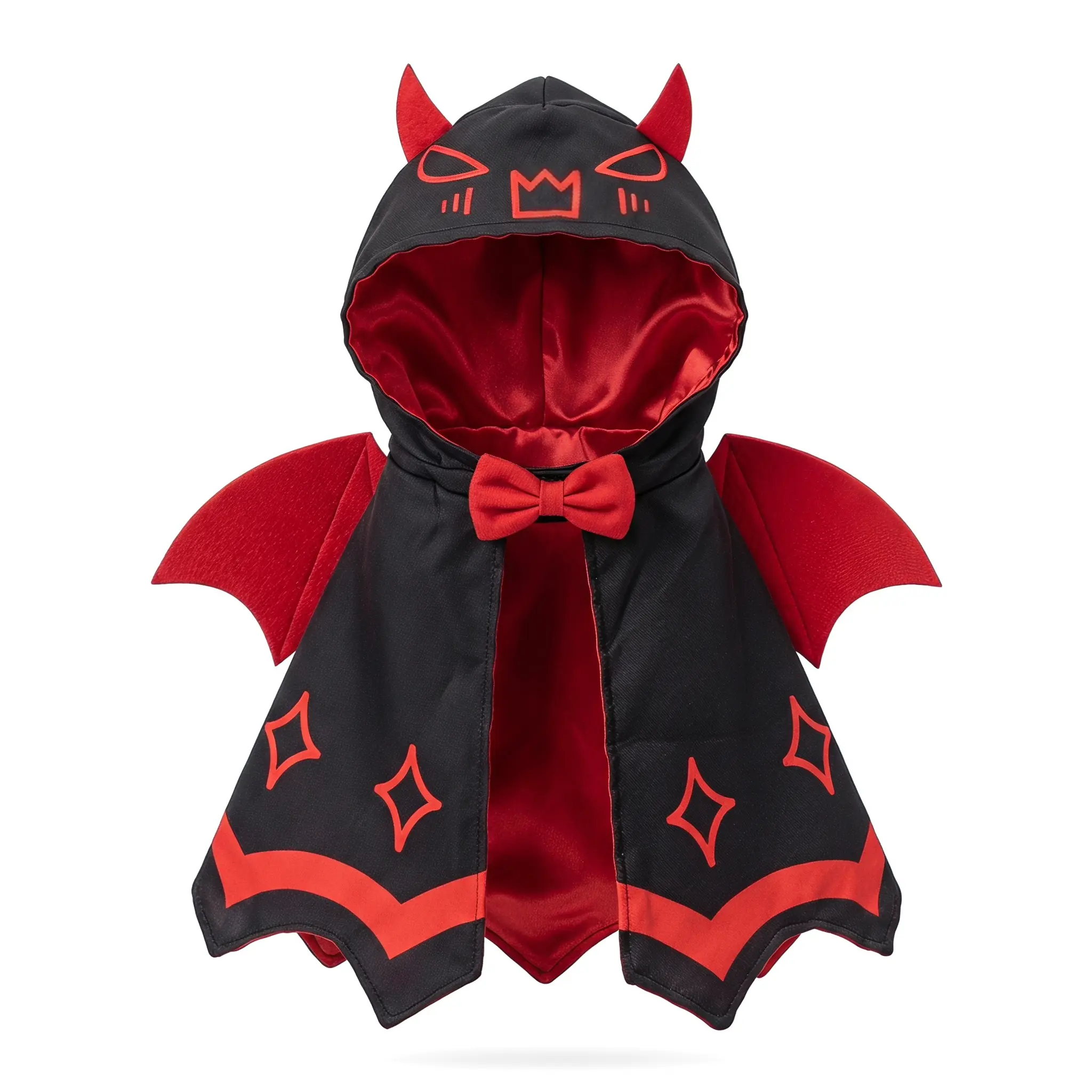 【SummerWins】Cute Devil Bat Cape for Pets, Soft Satin Fabric, Halloween Outfit for Small/Medium/Large Dogs & Cats