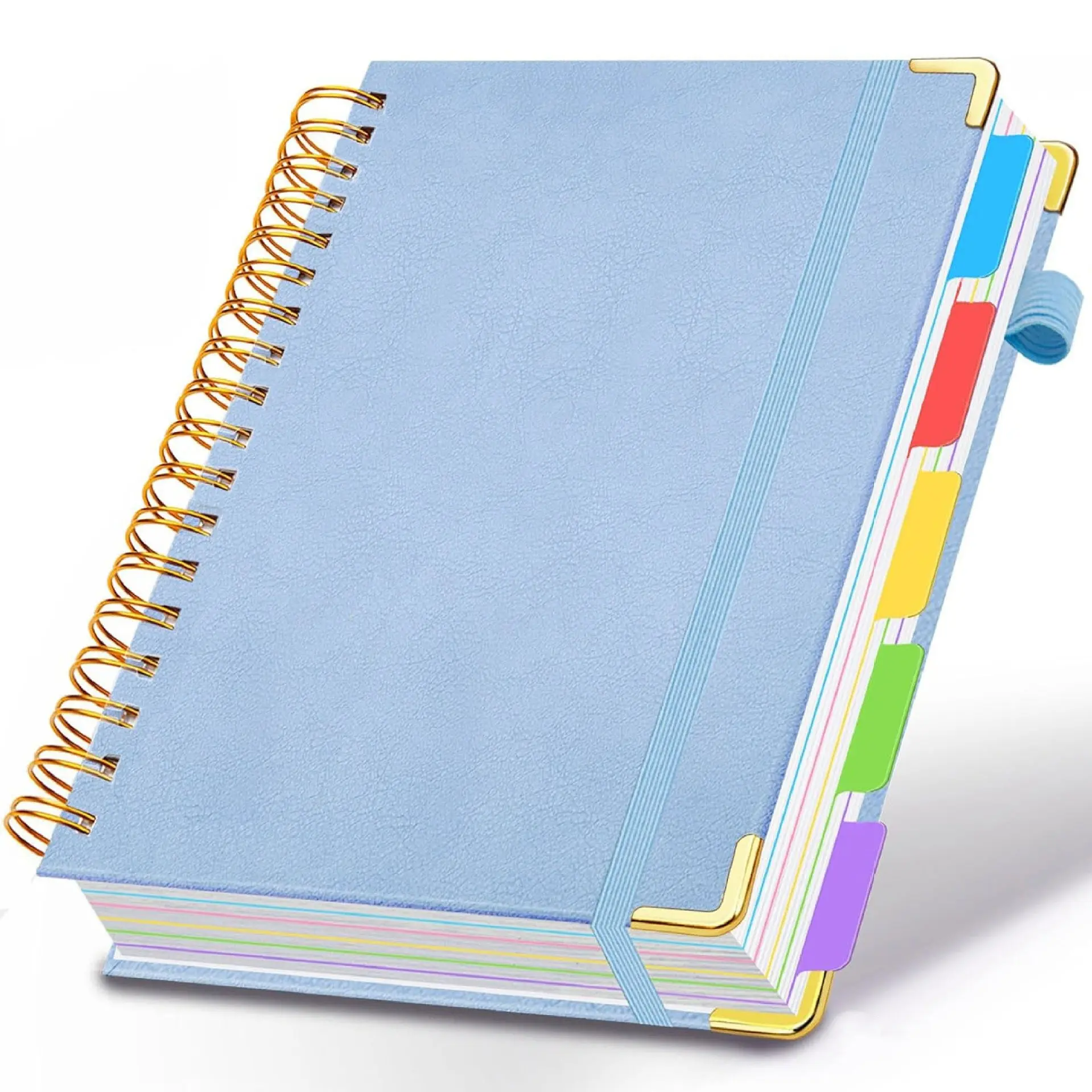 Coil Notepad Spiral Bound with Pen Holder, Lined Inner Pages, 150 Sheets/300 Pages, Ideal for School Office Home Use, Spiral Notebook, Writing Notebook