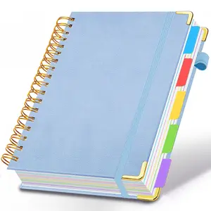Coil Notepad Spiral Bound with Pen Holder, Lined Inner Pages, 150 Sheets/300 Pages, Ideal for School Office Home Use