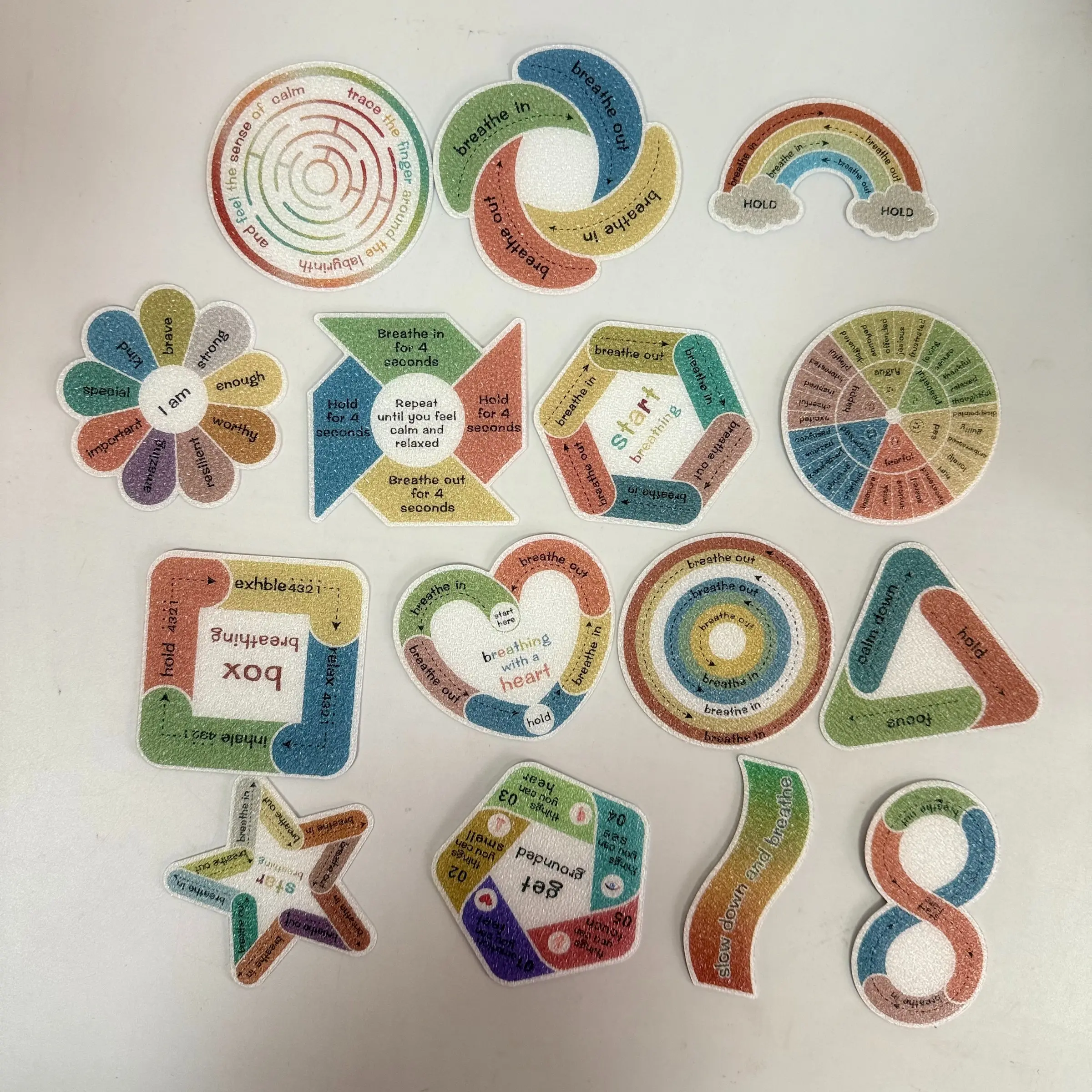 Stress Relief Tactile Stickers for Anxiety Reduction, Sticker Pack, Water Resistant Calm Stickers for Adults and Kids, Ideal for Relaxation, Mood Calming Stickers