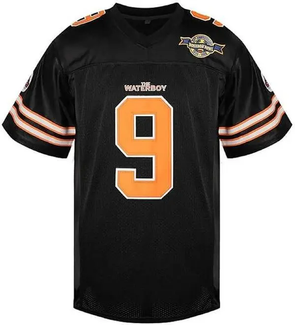 The Waterboy #9 Bobby Boucher Adam Sandler 50th Movie Mud Dogs Bourbon Bowl Athletic Football Fan Jersey, Professional Sports Clothing, Apparel Jersey, Polyester Clothes, Athletic Jersey Football