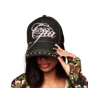 I.AM.GIA X VON DUTCH BLACK DENIM TRUCKER HAT