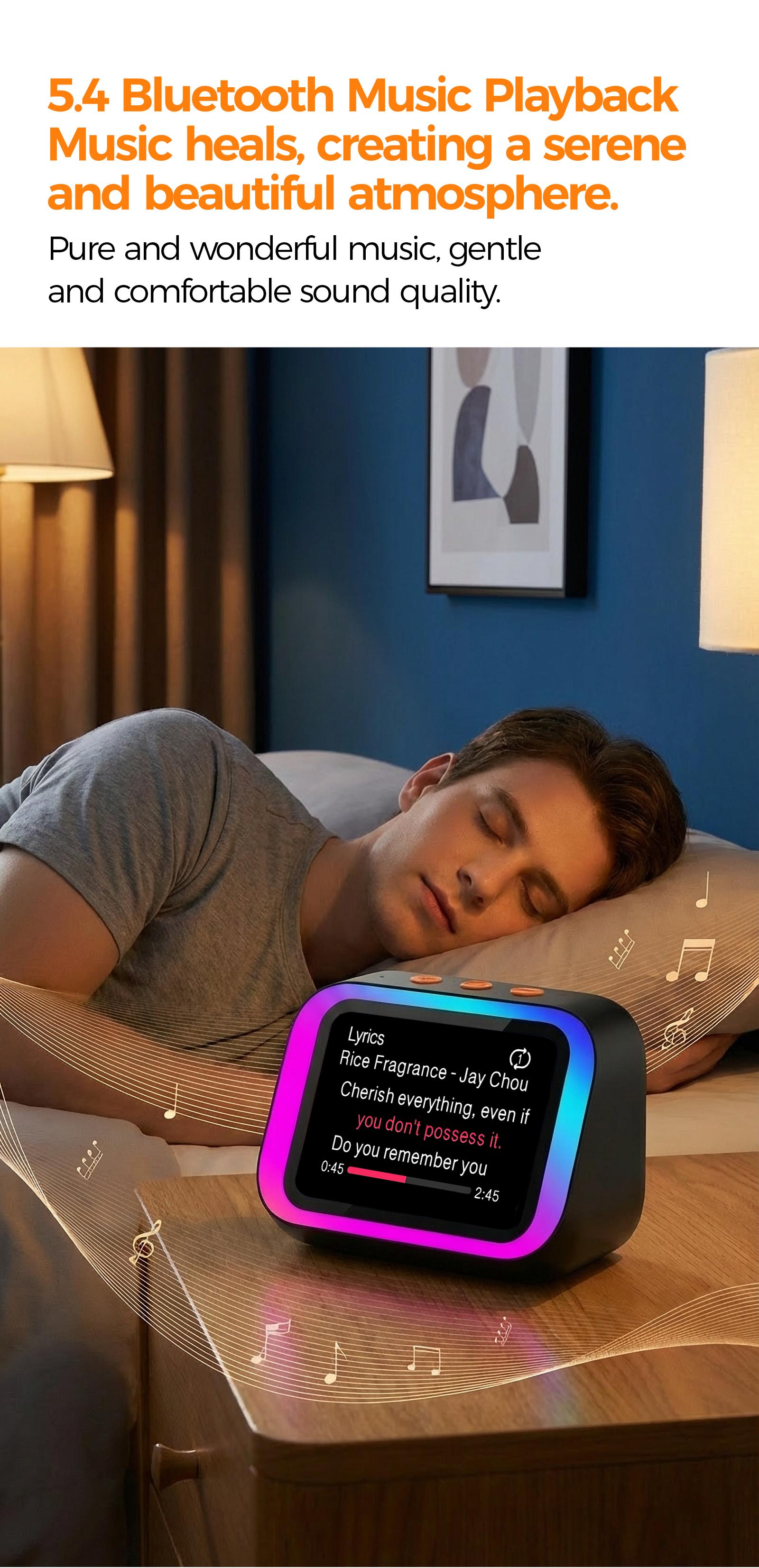 Smart HD Screen Bluetooth Speaker | AI Voice Assistant, Smart Alarm Clock & Digital Photo Frame | RGB Desktop Speaker with Hands-Free Calling