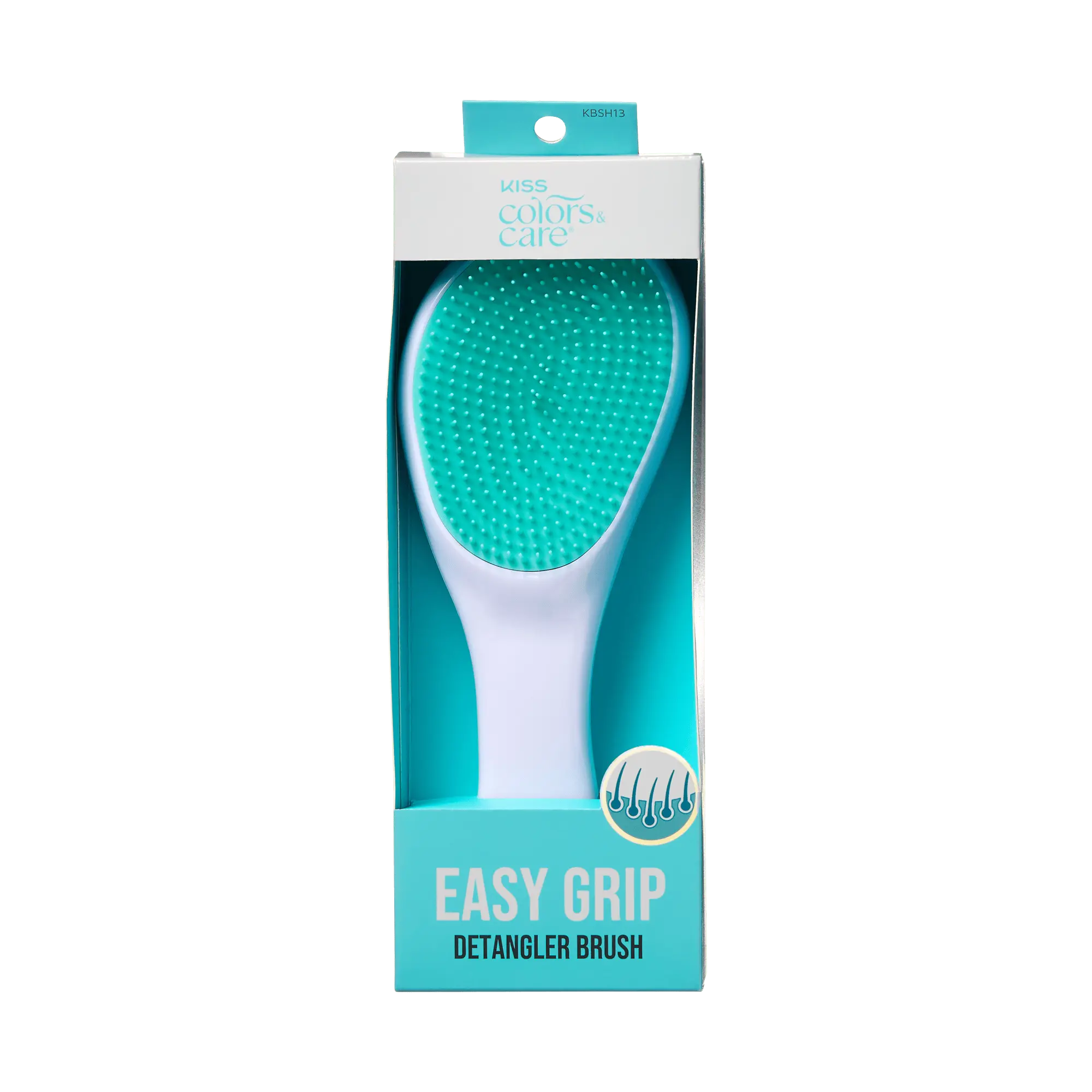Kiss Colors & Care Easy Grip Detangler Brush | Non-Slip Kiss Colors & Care Easy Grip Detangler Brush | Non-Slip