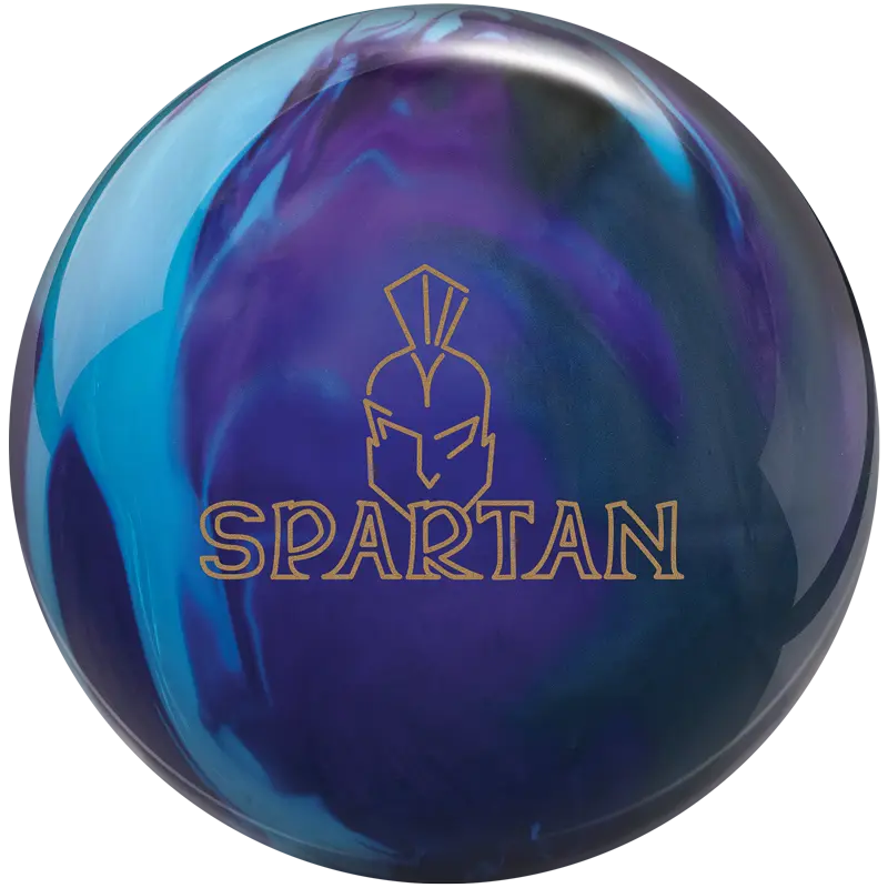 Ebonite Spartan Pearl Bowling Ball - Iron Fist V2 Reactive Pearl Cover, Strong Mid-Lane Performance, Sky Blue/Purple/Carbon Colorway
