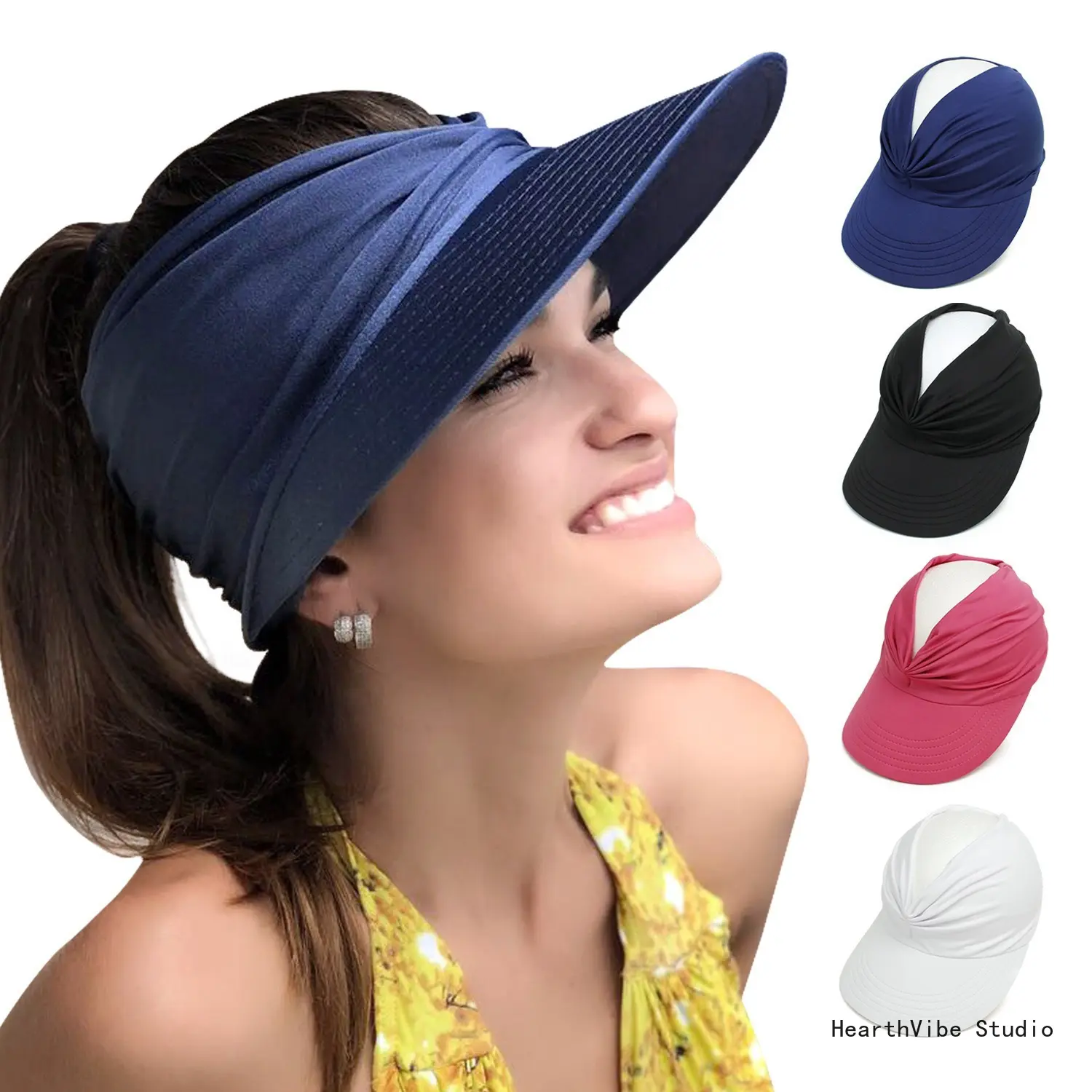 Adjustable Sun Visor, Unisex Solid Color Empty-Top Cap for Summer Outdoor Sports, Beach, and Tennis, Adjustable Sun Cap, One Size