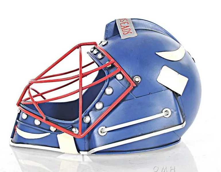 Blue and White Baseball Helmet Model