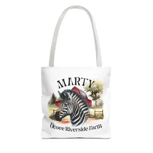Custom Zebra Tote Bag - Ocoee Riverside Farm, Perfect for Eco-Friendly Shoppers