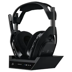 Logitech G Astro A50 X Omni-Platform Wireless Gaming Headset + Base Station for PS5, Xbox, PC: PLAYSYNC Video & Audio Switcher, HDMI 2.1 4K 120Hz VRR, <24 bit/48 kHz, 24hr Battery, 2.4GHz & BT - Black Black PLAYSYNC Video & Audio
