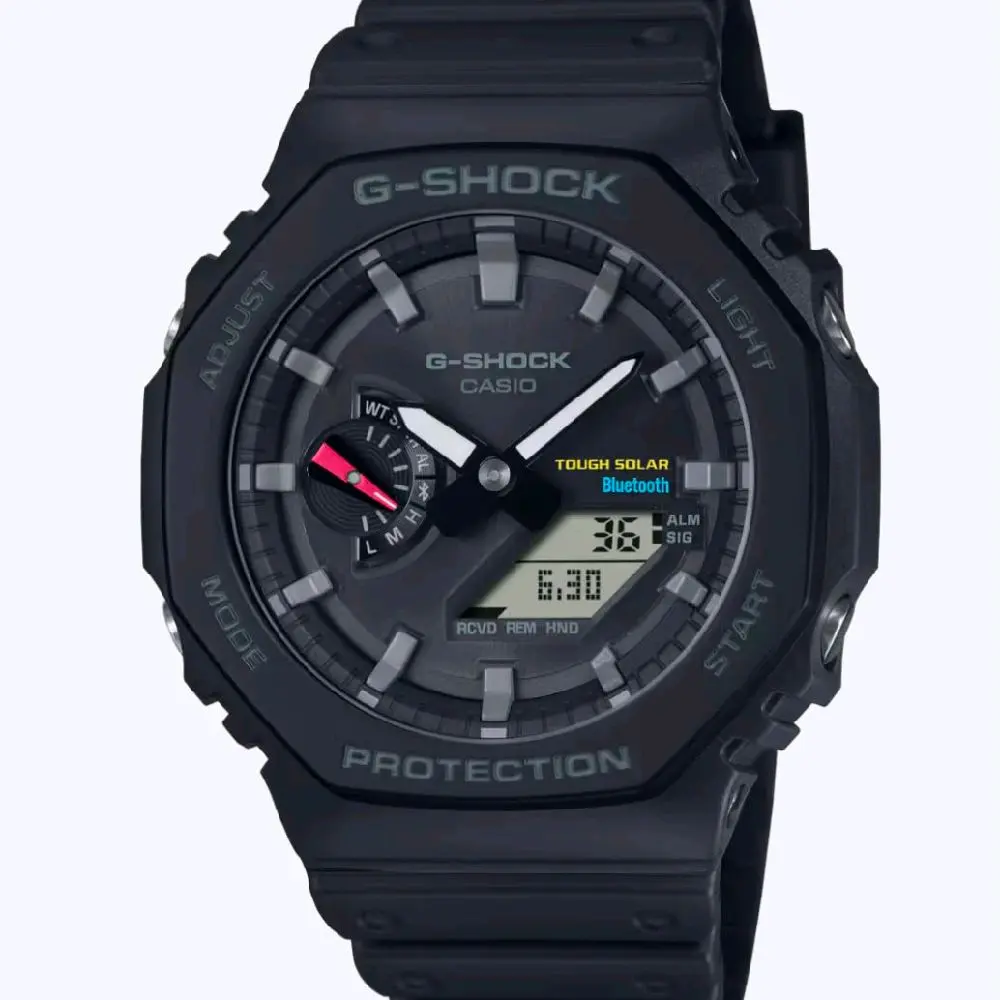 GAB2100-1A New G shock black Ana/digi tough solar and bluetooth watch for men "latest "