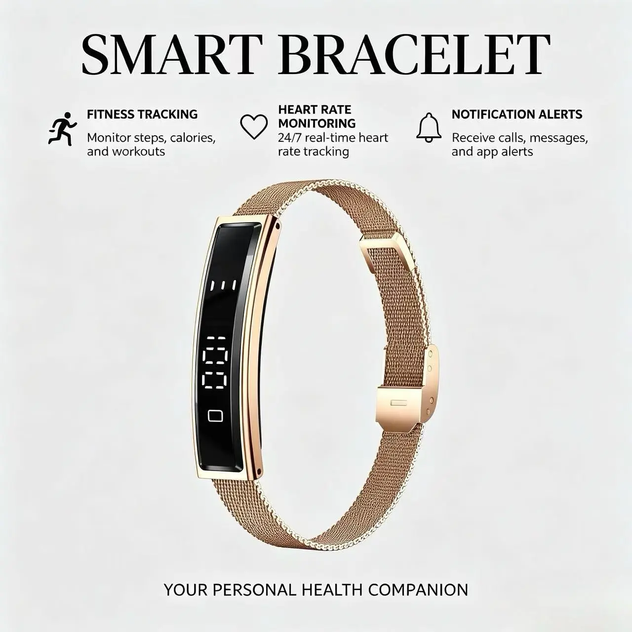 Ultra-Thin Lightweight Smart Band, 16.5g Comfortable Wear, Heart Rate & Stress Monitor, Waterproof Digital Fitness Tracker, Android iOS Compatible, Smart Wearable Devices