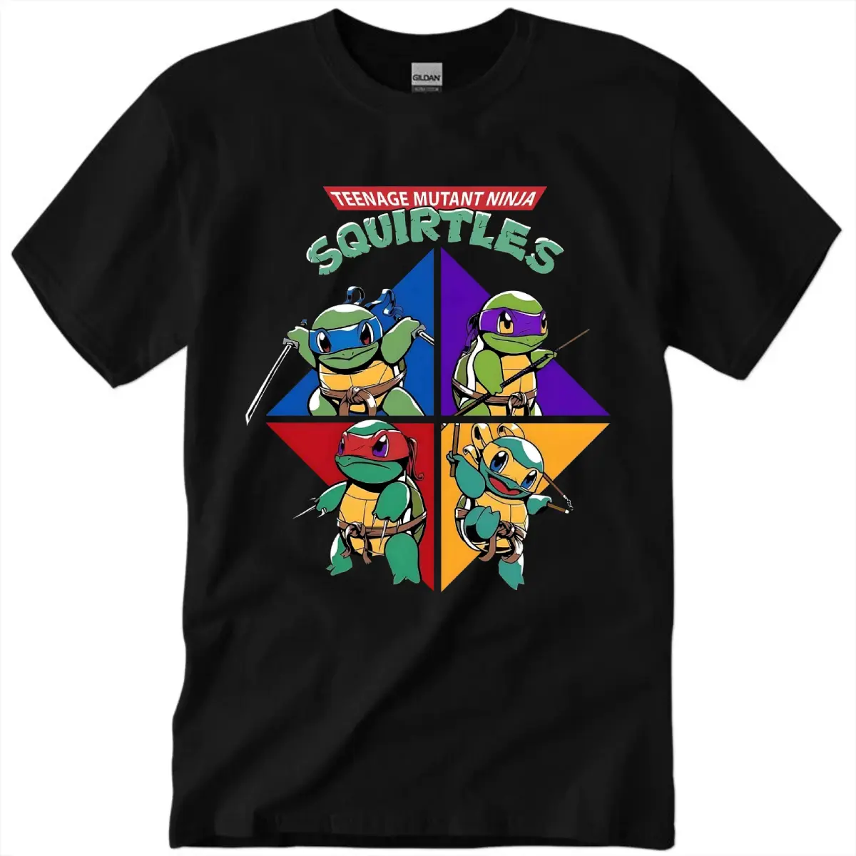 Tmnt X Squirtle Shirt, Pkm Shirt, Anime Shirt, Vintage TShirt