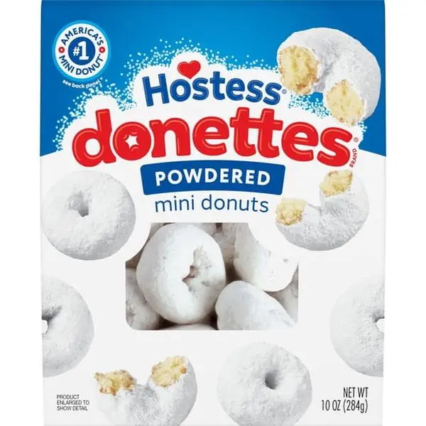 Hostess Donettes, Powdered Mini Donuts, 10 oz Bags