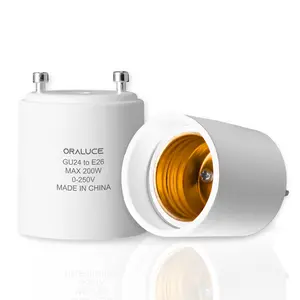 GU24 to E26 Adapter - Bi-Pin to Medium/Standard Base Light Bulb Socket Adapter for Max 200W, 0-250V, 2 Pack with Twist and Lock Feature