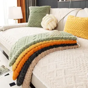 Solid Color Sofa Cover: Non-slip Washable Sofa Slipcover, Soft Couch Protector, Soft Sofa Towel & Comfortable Throw Pillowcase, Sofa Protector for Home Living Room #GLOBAL PICKS
