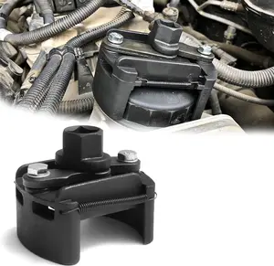 Oil Filter Wrench Removal Tool Adjustable 2.36 to 3.15 inch Durable Cast Steel Cap Spanner Set with 2 Non Slip Serrated Jaws for Cars Trucks SUVs