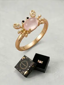 Mini Crab Ring Gift Box——Grab Your Fortune With The Crab Ring, Perfect Gift For Best Friends And Family, Ocean Style Adjustable Cute Ring, Jewelry For Girls Daily And Party Occasions, Ideal Gift For Friends Ideal Gift For Girls Statement Rings