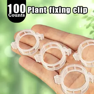 100 Counts Plant Support Clips, Trellis Clips for Tomatoes/Grapes with High Temp Resistant Plastic, 1.2 Inch Inner Diameter
