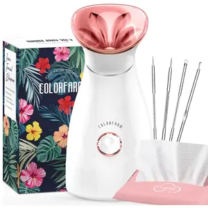 Colorfarm Facial Steamer Nano Ionic: Face Steamer Deep Cleaning Unclogs Pores - Humidifier Hot Mist Home Sauna Spa for Women Men Sinuses Moisturizing