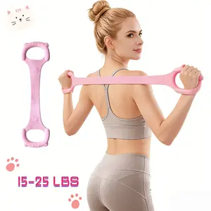 Cat Paw Resistance Band, Thick Latex Elastic Band with Handles, 15-25LBS, Beginner Friendly, for Home Fitness, Stretch Training Band, Exercise Equipment for Home Gym, Quick Workout for Muscle Toning, Physical Therapy Stretching Gear