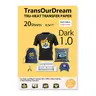TransOurDream Stretchable Dark Fabric Heat Transfer Paper (20 Sheets, 8.5x11 in) - Inkjet Compatible, Cut-Friendly, Beginner-Friendly Reusable DIY Crafts Supplies for Adults, Iron/Press Use, A3 Teflon Sheets Compatible, 2x Stretch Hold, Soft Post-Ironing