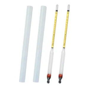 Hydrometer  Meter, Hydrometer  0-200 Proof and Tralle Hydrometer, Alcoholmeter for /Moonshine/Proofing Distilled,  Proof Tester for Beginners and Experts Alike(2 Pcs)
