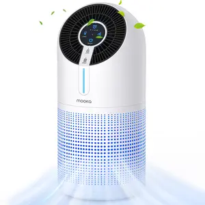 MOOKA Air Purifiers for Home Large Room up to 1095ft², H13 HEPA Filter Air Cleaner for Pets Bedroom Remove Smoke Dust Pollens Dander, Room Air Purifier with Timer Lock 4 Modes Night Light, M02 Gifts Household Appliances Dehumidifier