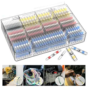 320Pcs / 640Pcs / 900Pcs Solder Seal Wire Connector Kit – Heat-Shrink Butt Conn, Waterproof Elec Terminals for Auto, Marine, DIY Wiring, Weatherproof Solder Sleeves, Car Repair, Boat, RV, No-Crimp Quick Fix