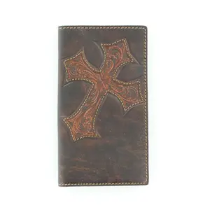 Nocona Men's Tooled Cross Leather Rodeo Wallet N5487044